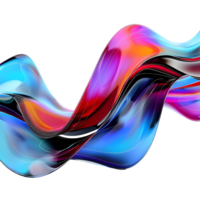 AI generated 3D abstract colorful glass, 3d rendering png