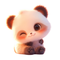 ai generiert süß Baby Panda Karikatur Charakter 3d Rendern png