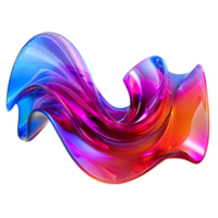 AI generated 3D abstract colorful glass, 3d rendering png