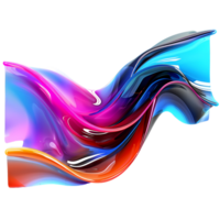 ai généré 3d abstrait coloré verre, 3d le rendu png