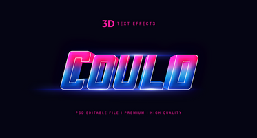 pourrait 3d texte style effet maquette modèle psd