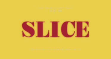 Slice 3D Text Style Effect Mockup Template psd