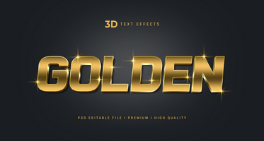 golden 3d Text Stil bewirken Attrappe, Lehrmodell, Simulation Vorlage psd