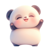 ai généré mignonne bébé Panda dessin animé personnage 3d le rendu png