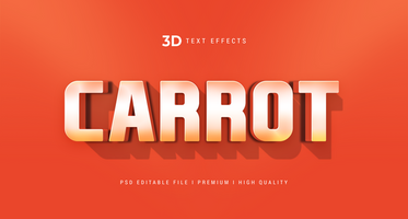 carotte 3d texte style effet maquette modèle psd