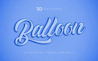 ballon 3d texte style effet maquette modèle psd