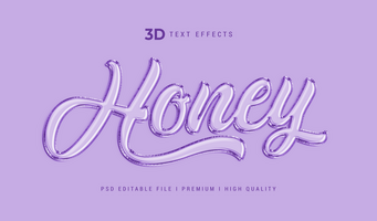 Honey 3d Text Style Effect Mockup Template psd