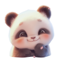 AI generated Cute Baby Panda Cartoon Character  3D Rendering png