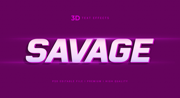 Savage 3D Text Style Effect Mockup Template psd