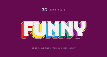 grappig 3d tekst stijl effect mockup sjabloon psd