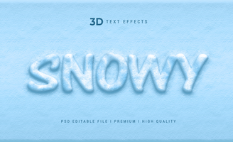 snöig 3d text stil effekt attrapp mall psd