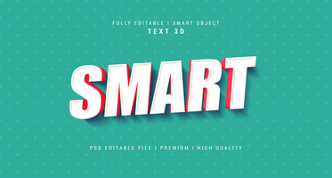 Smart 3D Text Style Effect Mockup Template psd