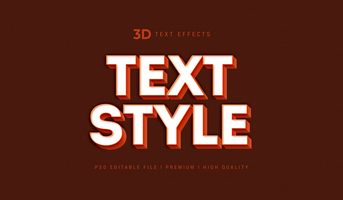 3D Text Style Effect Mockup Template psd