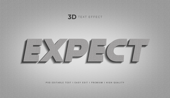 Expect 3d Text Style Effect Mockup Template psd