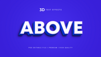 au dessus 3d texte style effet maquette modèle psd