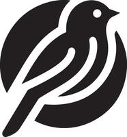 Finch bird logo concept, black color silhouette,  white background 19 vector