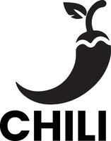 minimal chili brand logo concept black color silhouette, white background 13 vector