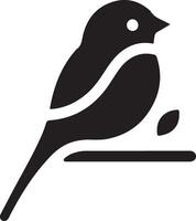 Finch bird logo concept, black color silhouette,  white background 15 vector