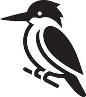 Kingfisher bird vector art icon, clipart, symbol, black color silhouette, white background 27