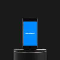 smartphone dispositivo su podio schermo modello PSD
