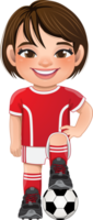 Soccer player girl international uniform png