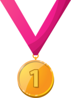 golden vergeben Medaille mit ein Nummer Illustration von geometrisch png