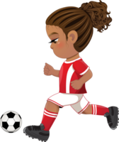 Soccer player girl international uniform png
