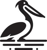 minimal Pelican vector icon, flat symbol, black color silhouette, white background 18