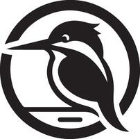 Kingfisher bird vector art icon, clipart, symbol, black color silhouette, white background 48