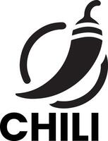 minimal chili brand logo concept black color silhouette, white background 16 vector