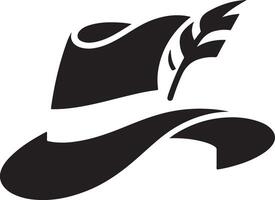 minimal Retro Hat icon, clipart, symbol, black color silhouette 22 vector