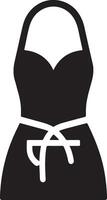 minimal female apron vector icon silhouette, clipart, symbol, black color silhouette 37