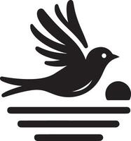 Finch bird logo concept, black color silhouette,  white background 4 vector