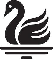 cisne logo vector icono, plano símbolo, negro color silueta, blanco antecedentes 22