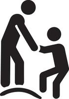 a man help other man vector icon black color silhouette, white background 20