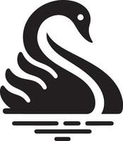 cisne logo vector icono, plano símbolo, negro color silueta, blanco antecedentes 21