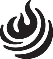 minimal Fire flame Logo horizontal flow sign vector icon silhouette, white background 13