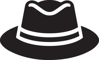 mínimo retro sombrero icono, clipart, símbolo, negro color silueta 7 7 vector