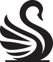 cisne logo vector icono, plano símbolo, negro color silueta, blanco antecedentes 8