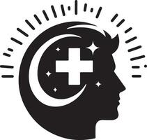 medical logo icon, flat symbol, black color silhouette 5 vector
