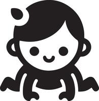 minimal Cute smiling baby crawling icon black color silhouette, logo, clipart, symbol 19 vector