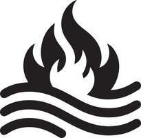 minimal Fire flame Logo horizontal flow sign vector icon silhouette, white background 9