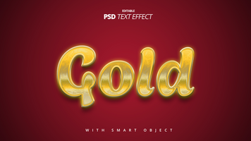 d'or 3d texte effet modèle conception psd