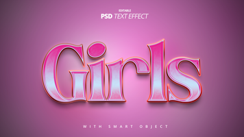 ragazze rosa donne bellezza 3d testo effetto modello design psd