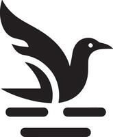 minimal Seagull vector icon, flat symbol, black color silhouette, white background 14