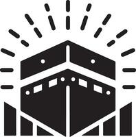 minimal Kaaba logo design vector icon, flat symbol silhouette 19