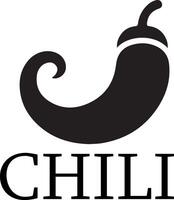 minimal chili brand logo concept black color silhouette, white background 3 vector