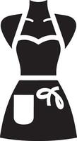 minimal female apron vector icon silhouette, clipart, symbol, black color silhouette 13