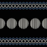 Traditional Ethnic ikat motif fabric background pattern geometric .African Ikat embroidery Ethnic oriental pattern black background wallpaper. Abstract,vector,illustration.Texture,frame,decoration. vector