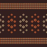 Traditional Ethnic ikat motif fabric pattern background geometric .African Ikat embroidery Ethnic oriental pattern brown background wallpaper. Abstract,vector,illustration.Texture,frame,decoration. vector